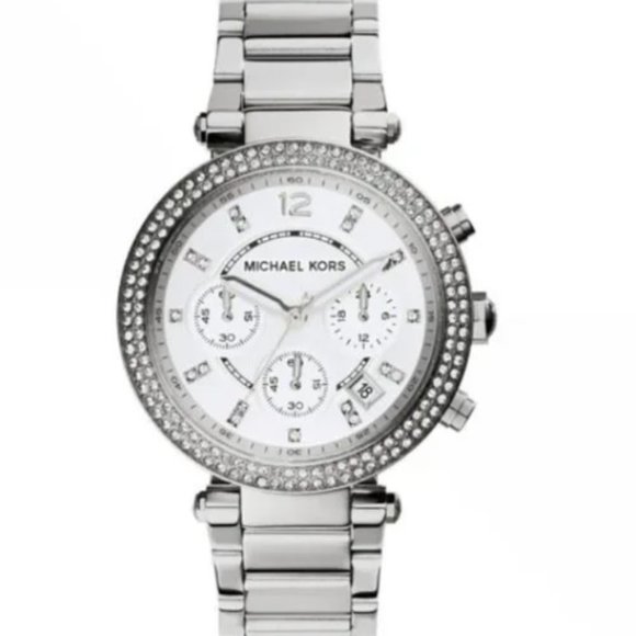 Michael Kors Chronograph Quartz Crystal White Dial Watch - Picture 1 of 3